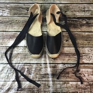 Soludos Leather Lace up Espadrilles